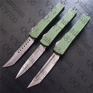 Microtech 美国微技术绿柄蜂窝UT 121 直跳刀（三款刃）